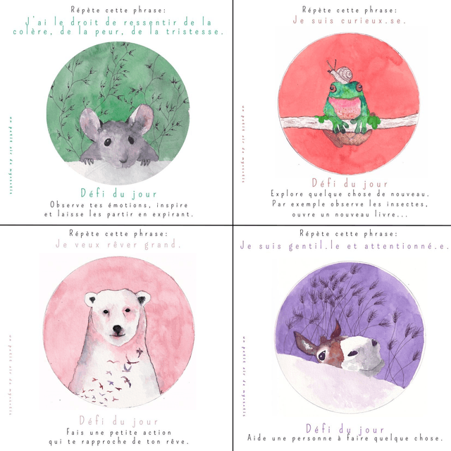 Cartes "confiance en soi" pour enfants