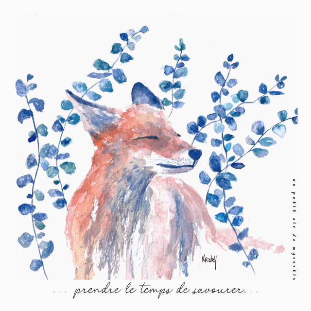Carte postale "Prendre le temps de savourer" - Renard