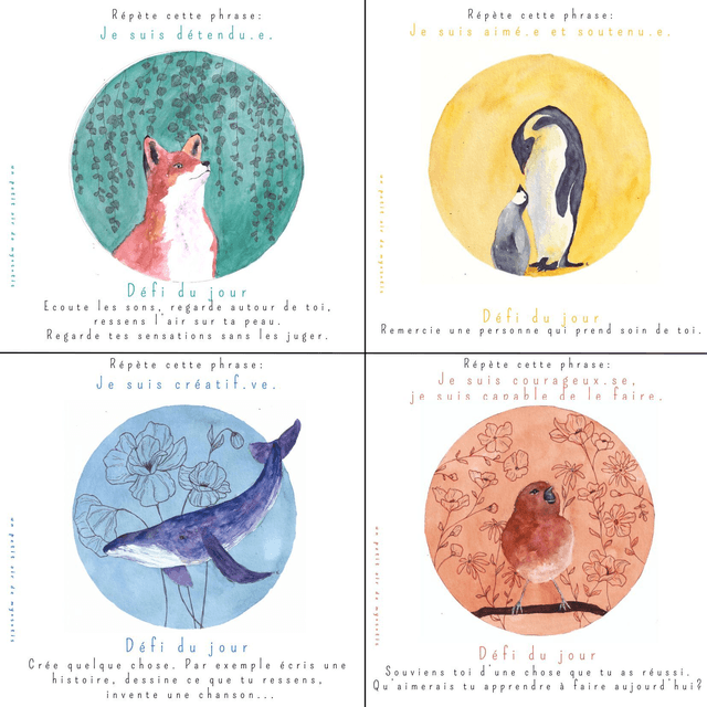 Cartes "confiance en soi" pour enfants